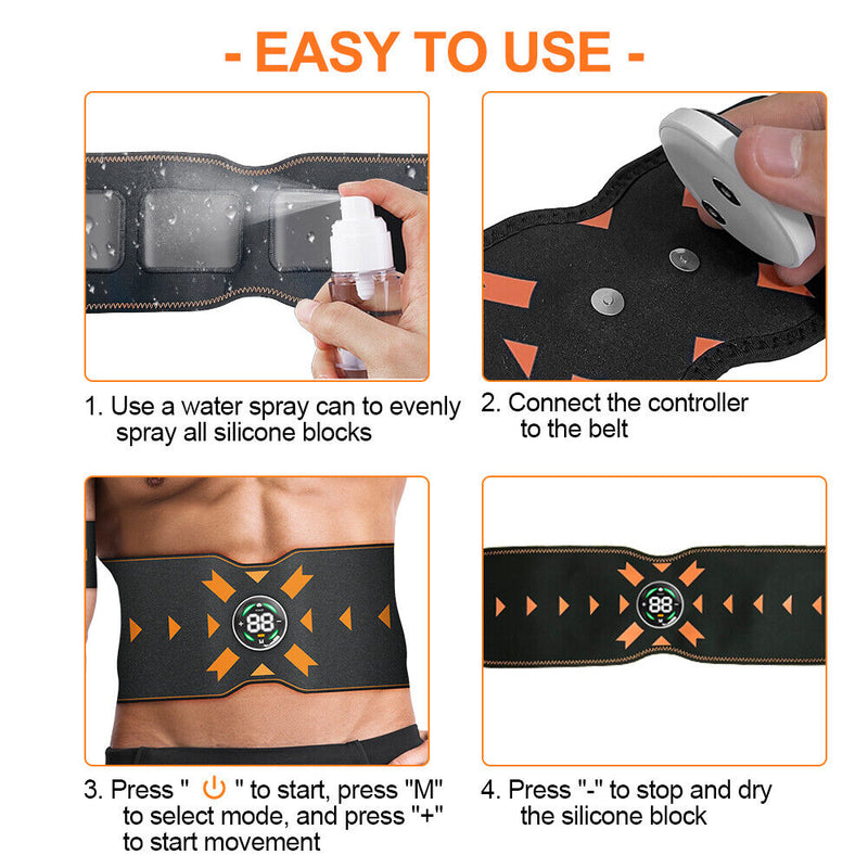 Abdominal EMS ABS Muscle Stimulator Belt Home Fitness Toning Belly Waist Trainer