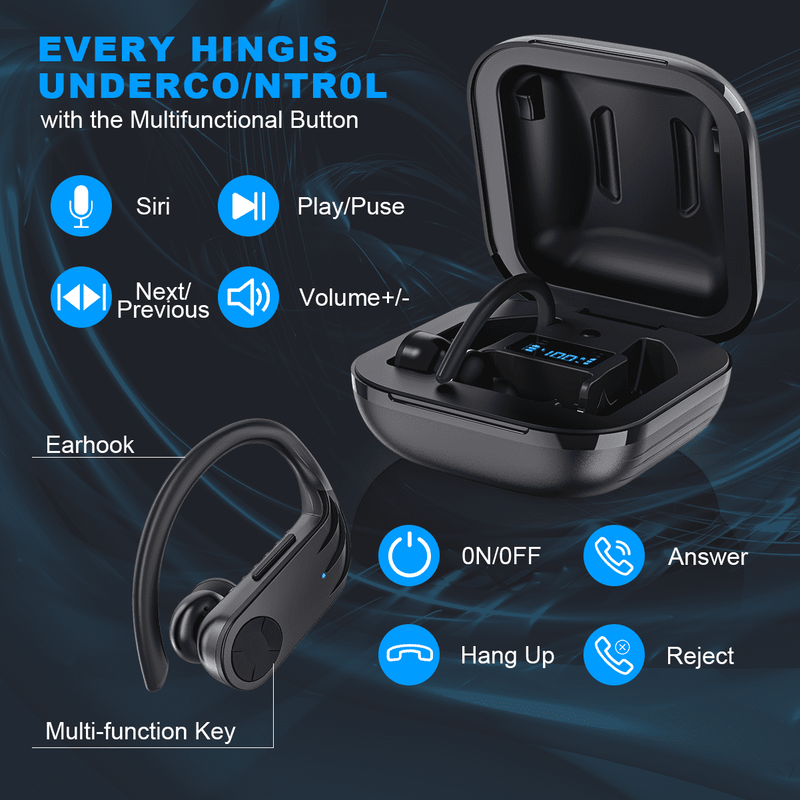 Mpow Wireless Earbuds Bluetooth Headphones 5.0 with Wireless Charging Case, TWS Stereo Headphones