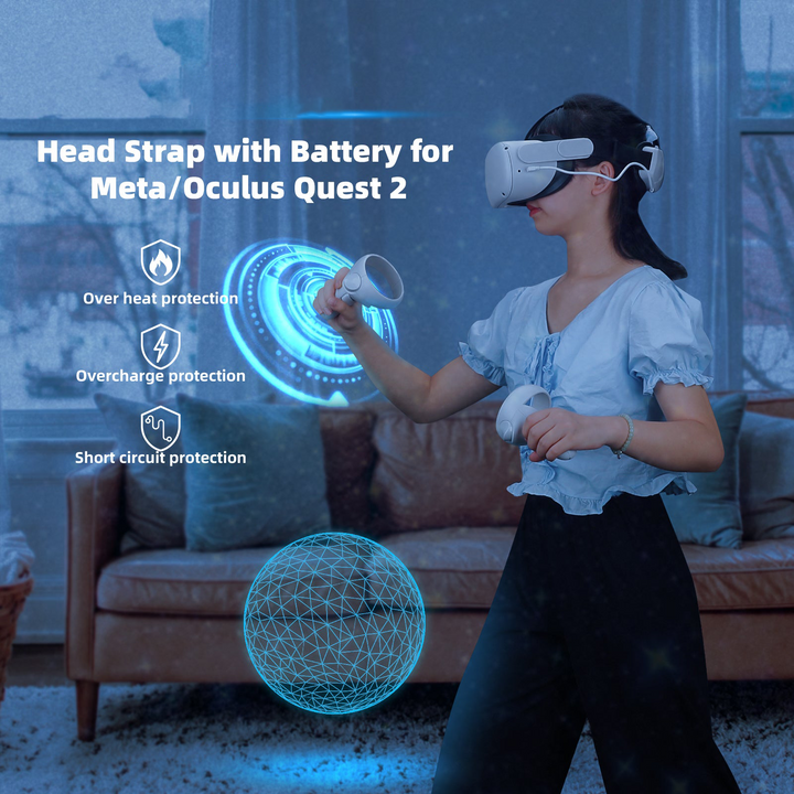Head Strap with 5000mAh Battery for Meta/Oculus Quest 2 – MPOW