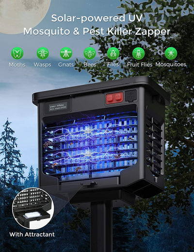 CD298 Bug Zapper Outdoor, Solar-Powered & USB Charge