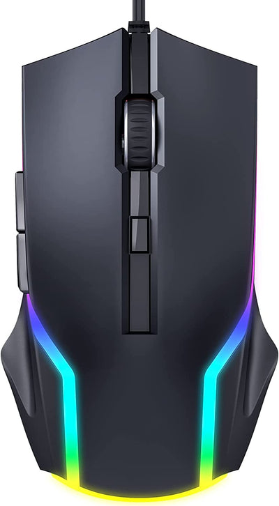 Mpow Wired Gaming PC354 Mouse with 7 RGB Backlit Modes, Wired Mouse for Gaming [8000 Adjustable DPI]