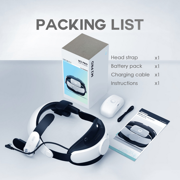 M2 Pro Battery Pack Head Strap Compatible with Quest 2, 5200mah