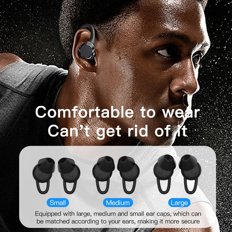 Mpow Bluetooth Headphones Wireless Earbuds 36Hrs Playtime Wireless Charging Case Digital LED Display Over-Ear Earphones with Earhook Waterproof Headset with Mic for Sport Running Workout Black