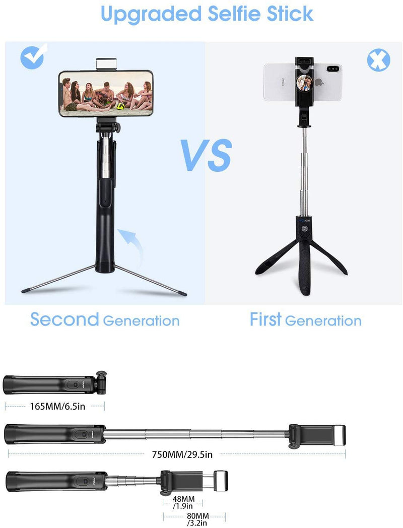 MPOW PA168A Selfie Stick con luz de llenado