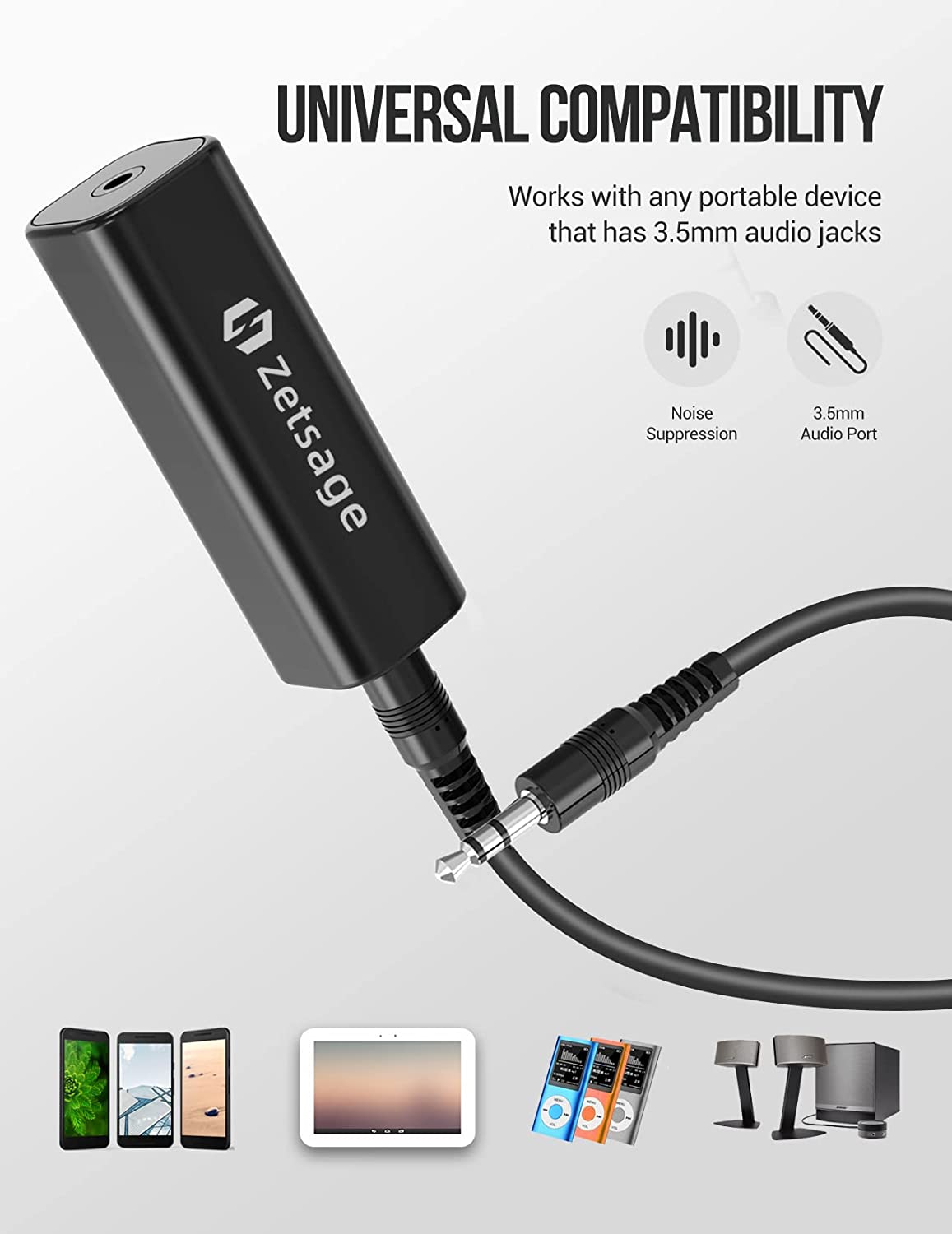 Ground Loop Noise Isolator for Car Audio/Home Stereo System with 3.5mm ...