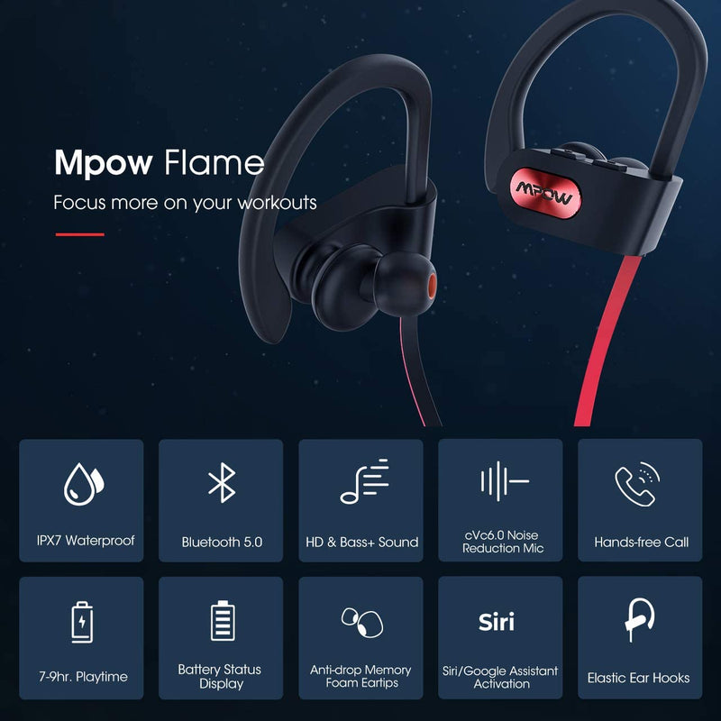 Earphones Bluetooth Wireless, Noise Cancelling Earbuds for Workout Running  Gym,auriculares inalámbricos Deep Bass Earbuds Over Ear Hooks,Waterproof