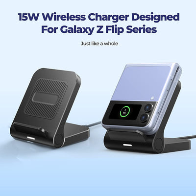 Mpow Samsung Galaxy Z Flip Wireless Charger,Galaxy Z Flip Wireless Charger,Galaxy Z Flip3/4 Fast Wireless Charger Stand,15W