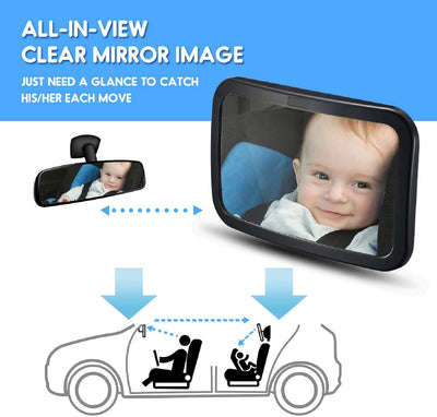 Baby Car Mirror for Back Seat, Adjustable Car Mirror Baby with Rear View