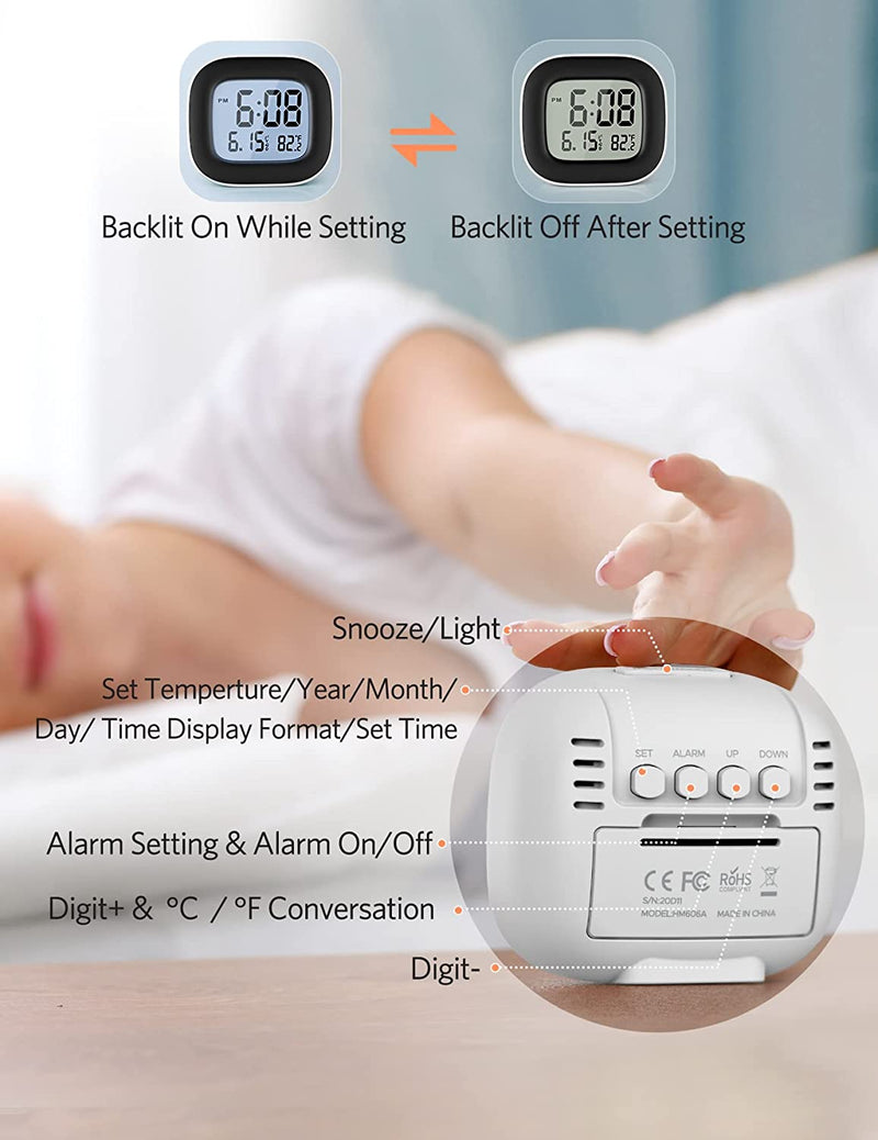 Small Bedside Clock for Kids, Battery Operate