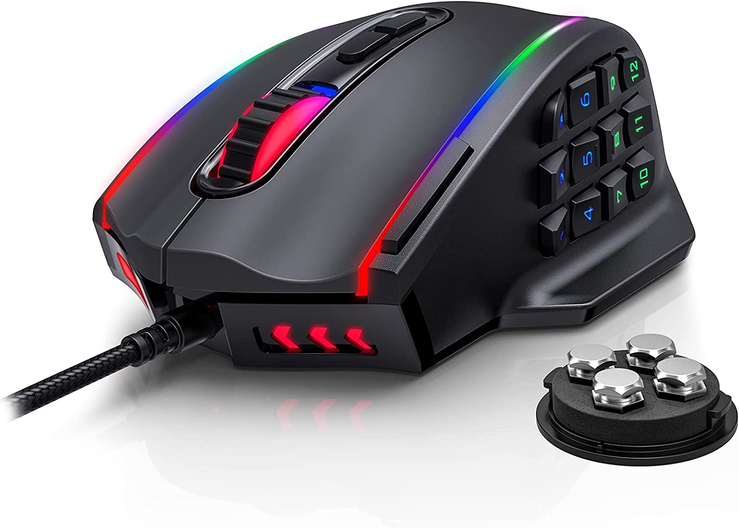 Gaming Mouse, RGB LED Backlit Mouse with Side Buttons – MPOW