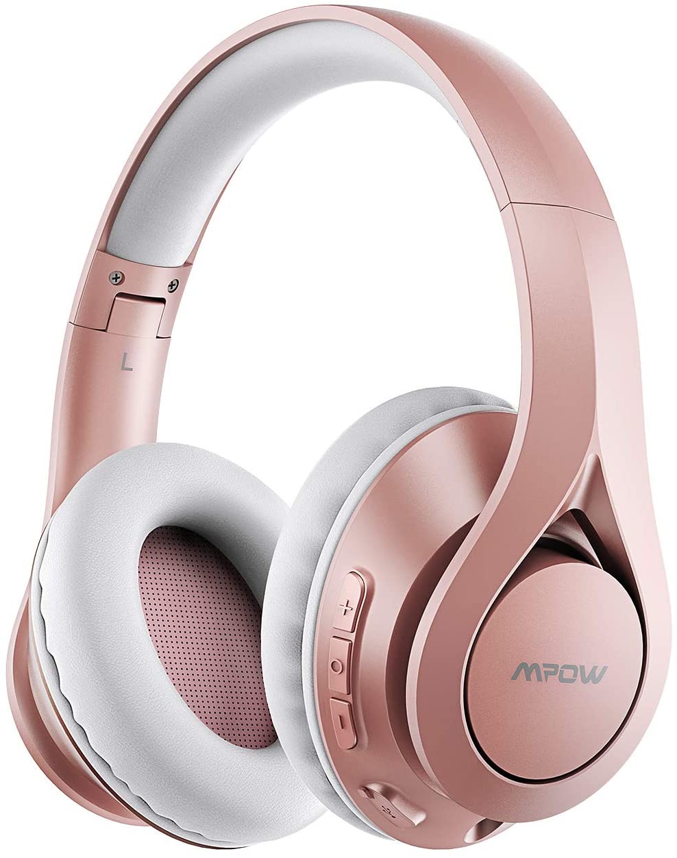 9S Over Ear Bluetooth Headphones, 60 Hours Playtime, Hi-Fi Stereo, Deep  Bass, Microphone, Foldable, Rose Gold