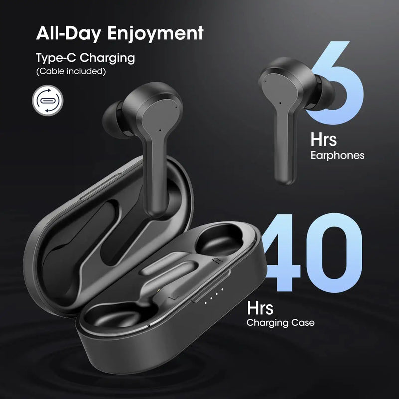 Wireless Earbuds in Ear 4-Mic Noise Cancelling Call, Bluetooth Earphones w/Punchy Bass