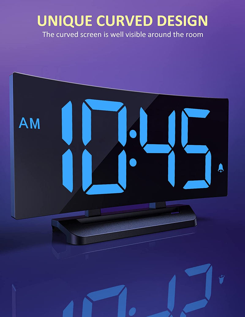 Digital Alarm Clock for Bedrooms, Bedside Clock with 6 Levels of Brightness-HM750