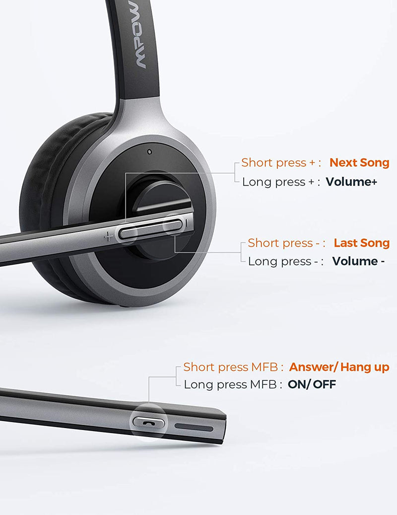 Mpow M5 Pro Bluetooth Headset with Microphone(BH231A)