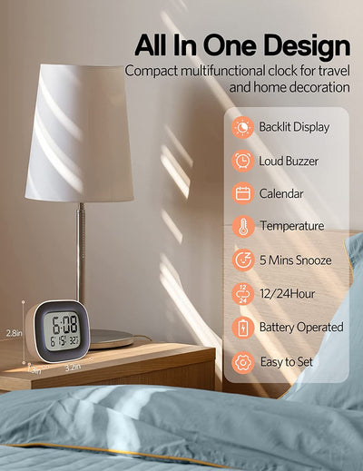 Small Bedside Clock for Kids, Battery Operate