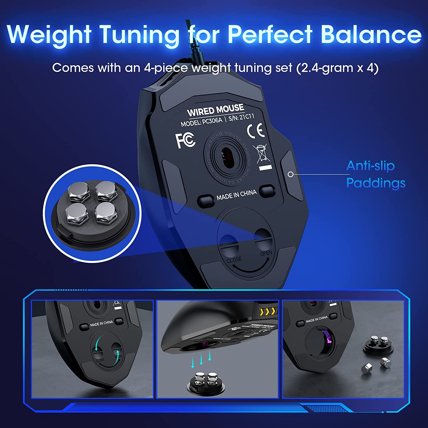Gaming Mouse, RGB LED Backlit Mouse with Side Buttons – MPOW