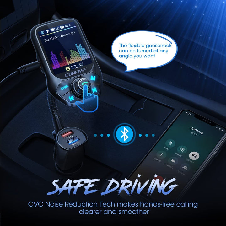 thumbnail image 2 of VicTsing Bluetooth 5.0 FM Transmitter – 23W PD+QC3.0 Car Kit With Hands-Free Calling 2 of 4