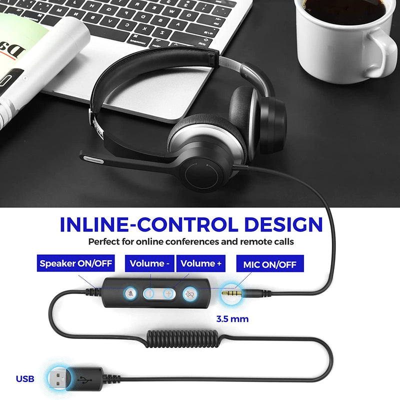 Usb Only Headset USB Headsets with Microphone, Computer Headset for Laptop – MPOW