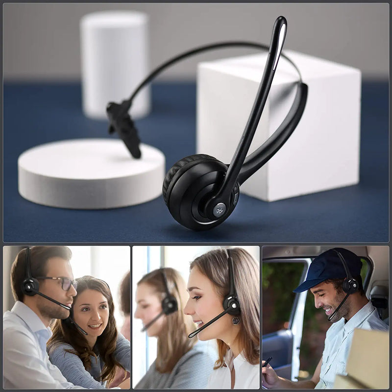 FrapCekre Bluetooth Headset with Microphone, 1.76oz Light Trucker 330° Rotating Mic