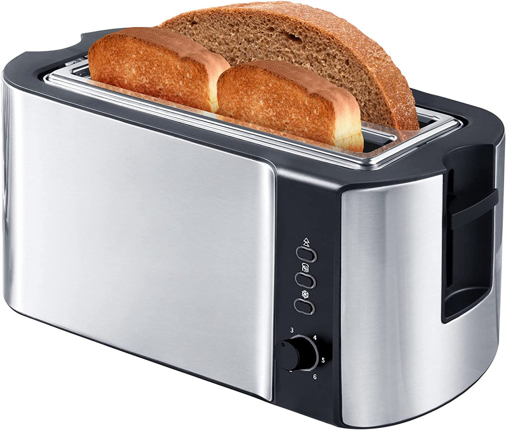 4 Slice Toaster Stainless Steel, Long Slot Wide Toaster, 6 Toast