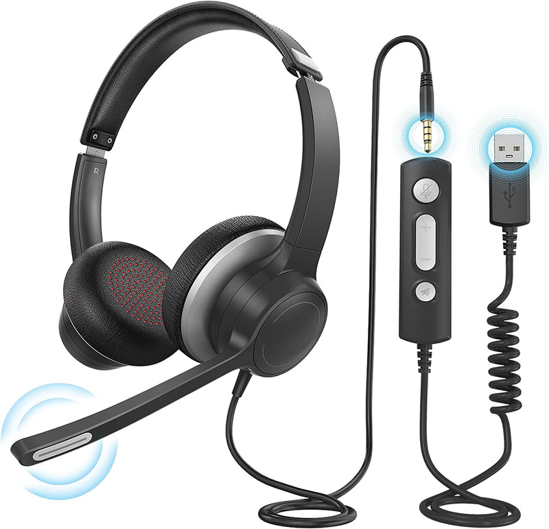 USB Headsets with Microphone, Computer Headset for Laptop