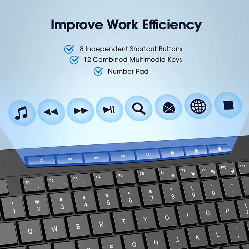 Computer Keyboard Dual Key Wireless Keyboard Multi-Device, 2.4G & Dual Bluetooth Computer Keyboar ...