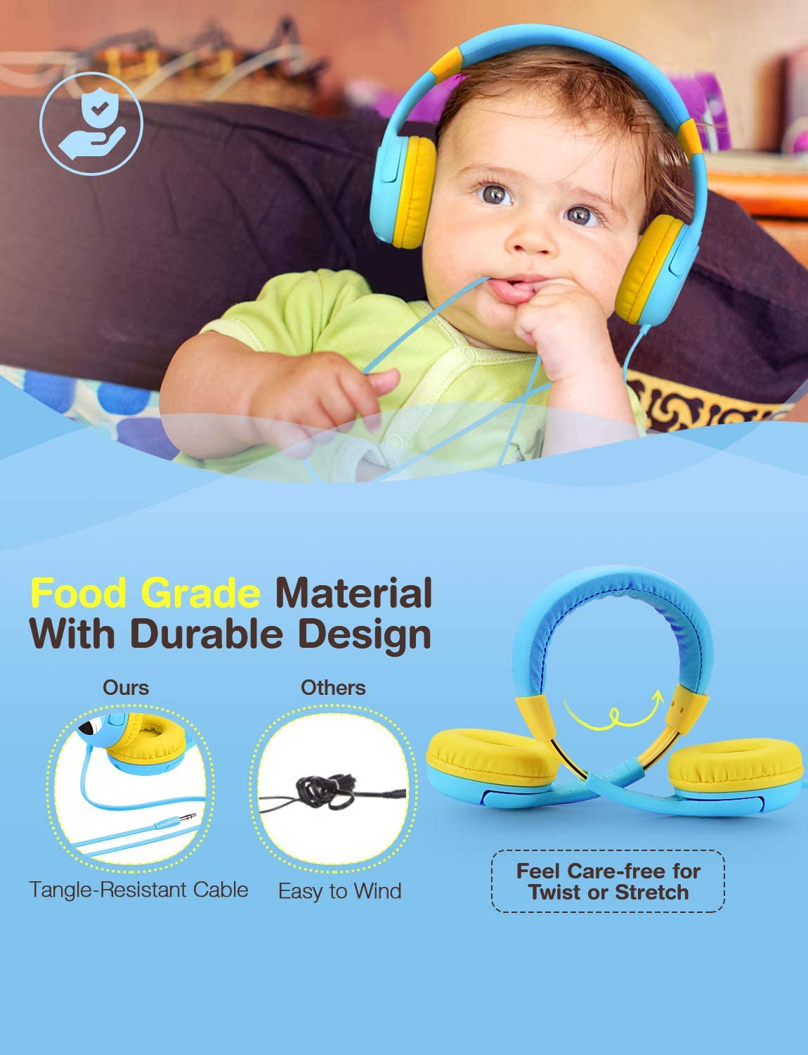 Où Trouver Casque Audio Pour Enfants, Mpow CH6S Écouteurs Pour Enfant  Filaire Avec Limite De Volume 85/94dB, Partage Audio Pour école- Blanche Le  Moins Cher