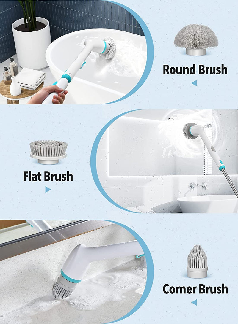 Electric Spin Scrubber Kh8, 2023 New Cordless Shower Scrubber, 4 Repla