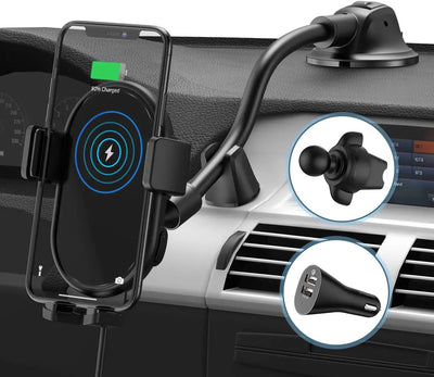 Wireless Car Charger Mount, MAX 10W Car Phone Holder Mount Wireless Charging