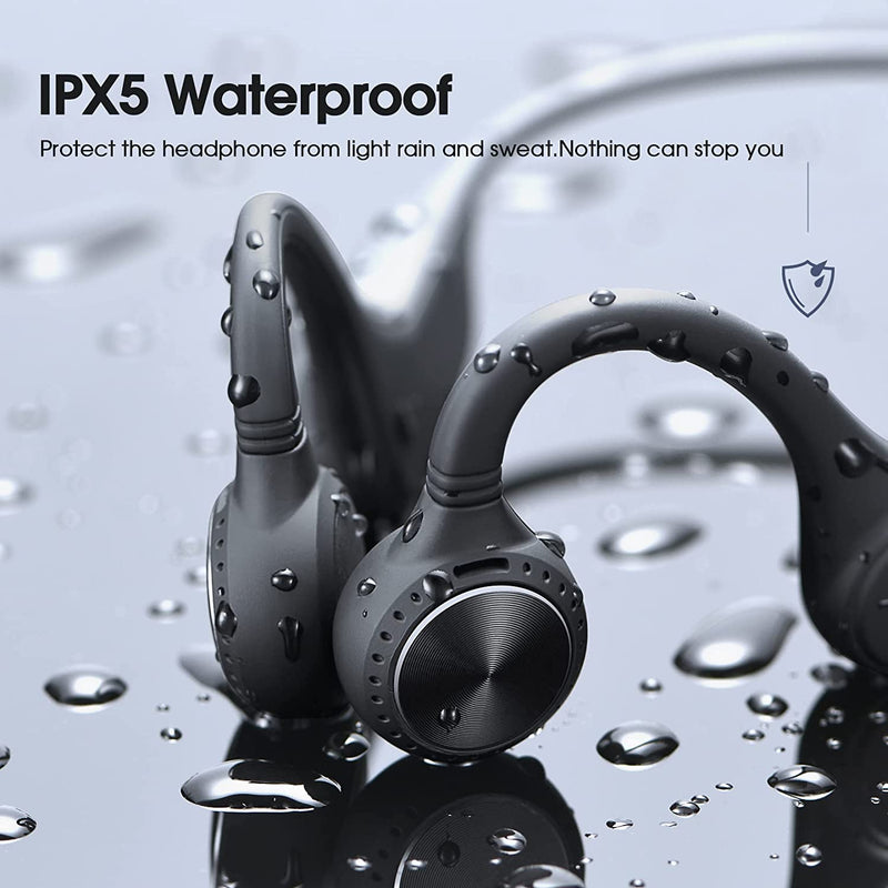 Bluetooth Bone Conduction Sport Headphones, Open-Ear Wireless Running Headphones w/Stereo Sound,Bluetooth 5.0 Earbuds Hearing Protection Earphone w/IPX5 Waterproof/9Hrs neckband headphones