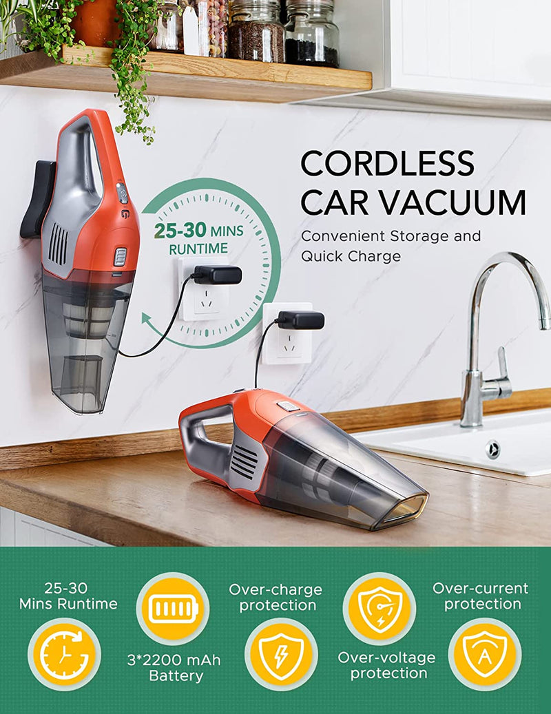 Handheld Vacuum 8000Pa, Wall-Mounted Rechargeable Powerful Hand