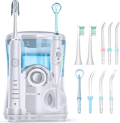 Water Flosser and Toothbrush Combo in One with 7 Jet Tips