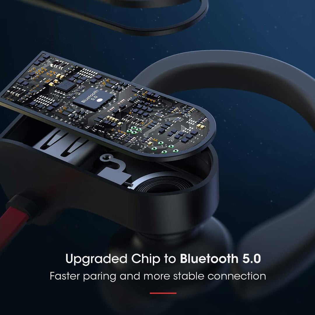 Mpow Flame BH088F Gold Bluetooth Headset – Wireless Earhook Stereo Earphones, Noise Cancelling, 7H Talk Time