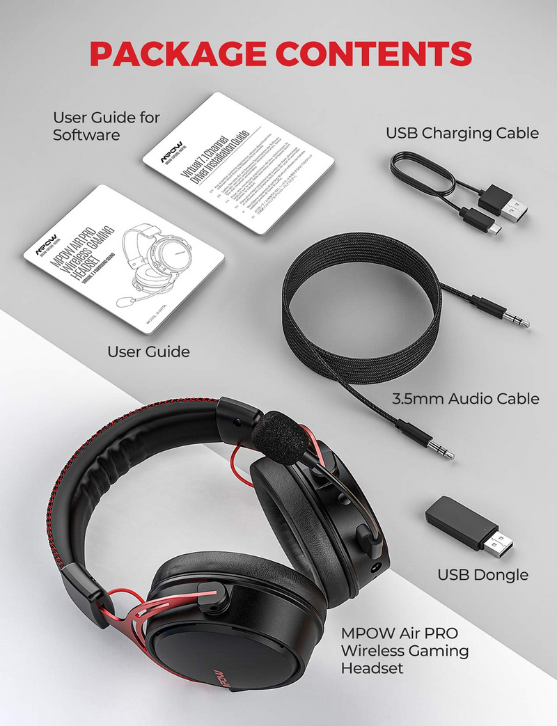 Mpow BH473 Air Pro 2.4G Wireless Gaming Headset