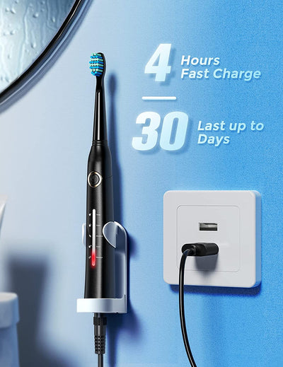 Mpow Sonic Electric Toothbrush  h with 8 Brush Heads, Travel Case, 40000 VPM Deep Clean 5 Modes