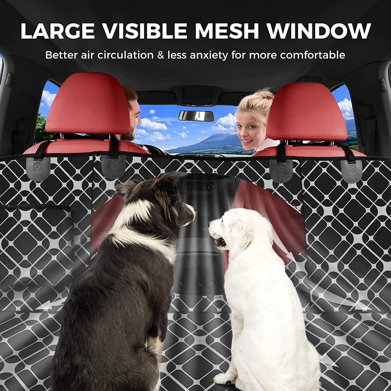 Dog Car Seat Cover for Back Seat, Multifunctional Dog Seat Cover for SUV, Car Pet Seat Cover, 100% Scratchproof&Waterproof Dog Hammock for Car, Car Seat Protector for Dogs with Mesh Window