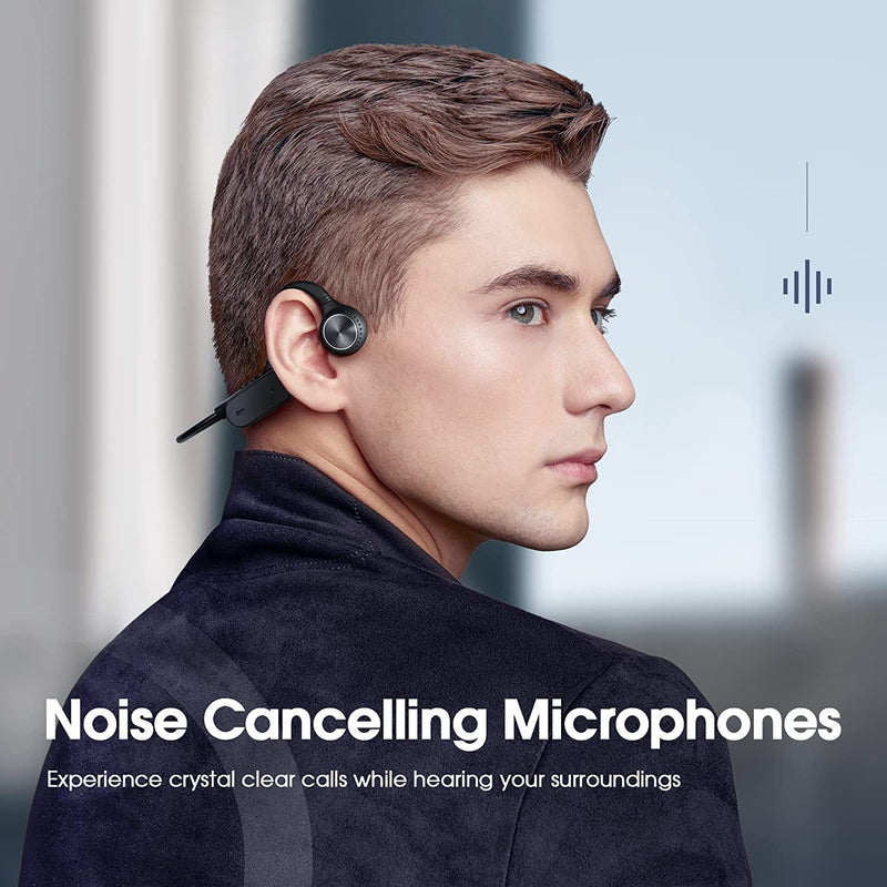 Bluetooth Bone Conduction Sport Headphones, Open-Ear Wireless Running Headphones w/Stereo Sound,Bluetooth 5.0 Earbuds Hearing Protection Earphone w/IPX5 Waterproof/9Hrs neckband headphones