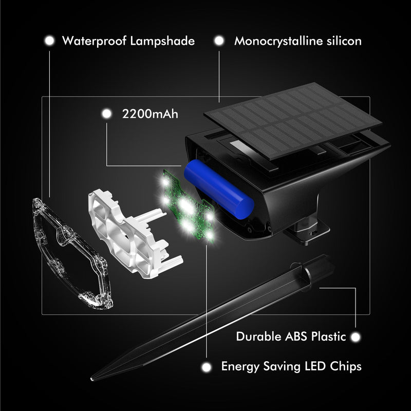 CD190 Solar Spot Lights Outdoor 2 Pack, Cold White