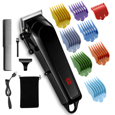081AB Mens Hair Clipper with 6 Combs