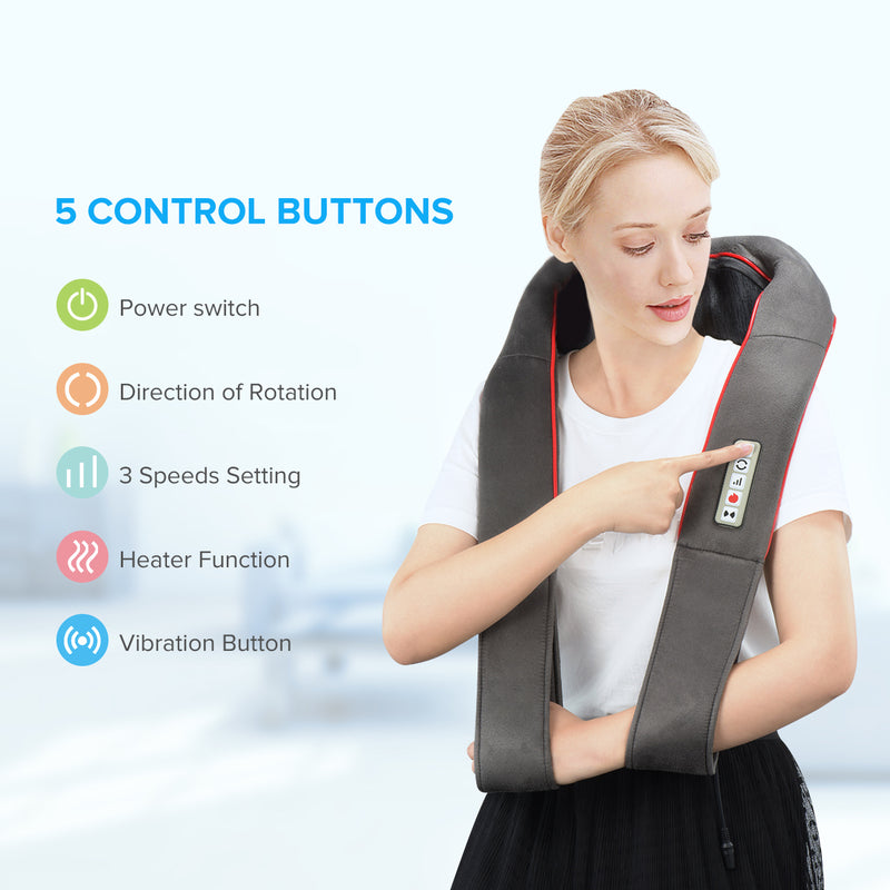 HP092 Shiatsu Back Shoulder Massager with Heat (UK ONLY)