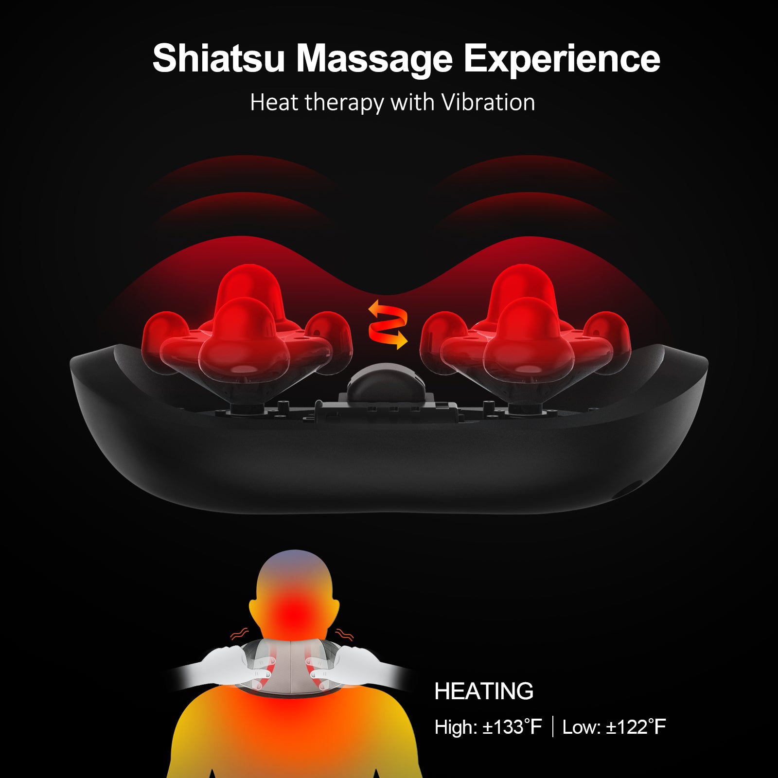 Vibration Shiatsu Back and Neck Shoulder Massager with Heat Neck Shoulder  Massager