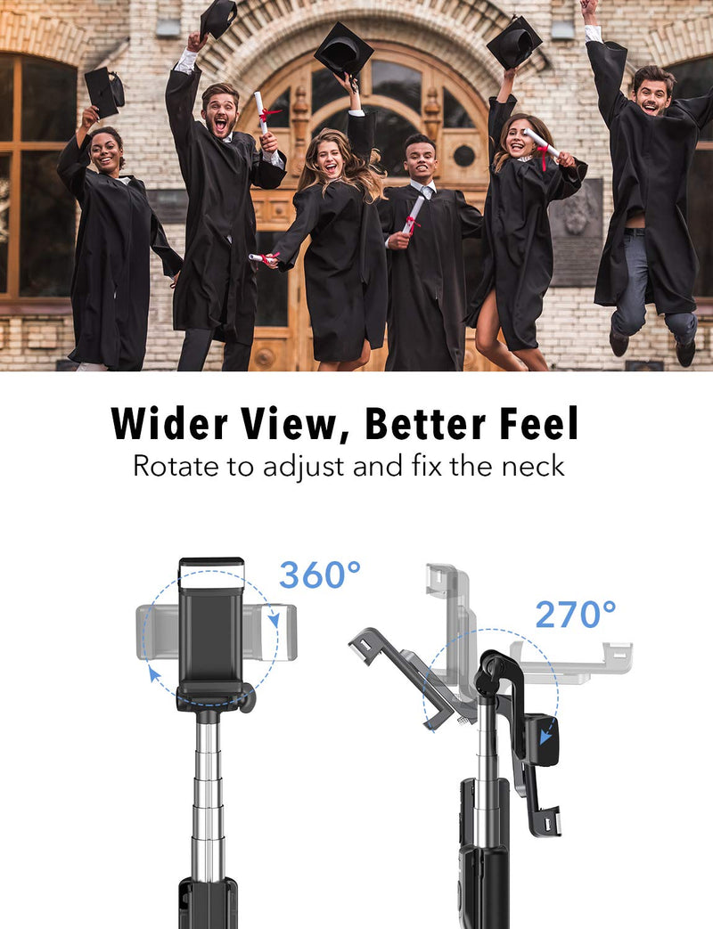 Mpow Selfie Stick Tripod with LED, Bluetooth Detachable Remote,  168AB