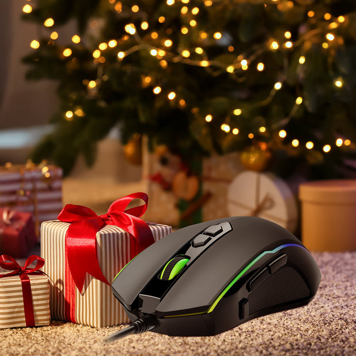 Wired Gaming Mouse With RGB Backlight – Adjustable DPI, 7 Programmable Buttons, Ergonomic For PC & Mac-288313