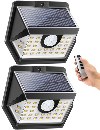 CD178 Solar Security Lights with Remote Control 2 Pack