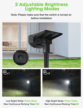 CD191 Solar Spot Lights Outdoor 4 Pack, Cold White