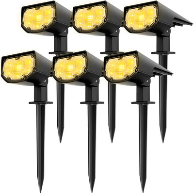 CD246 Solar Spot Lights Outdoor 6 Pack Warm White