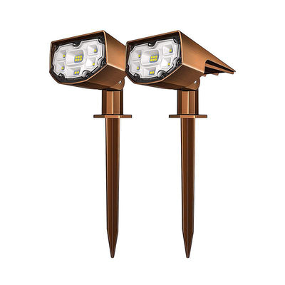 CD297 Bronzed-Colored Solar Spotlights 2 Pack, Cold White