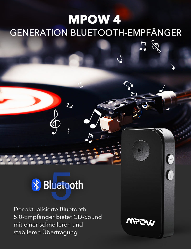 Mpow Bluetooth 5.0 Receiver, Wireless Aux Bluetooth Adapter, Portable – MPOW