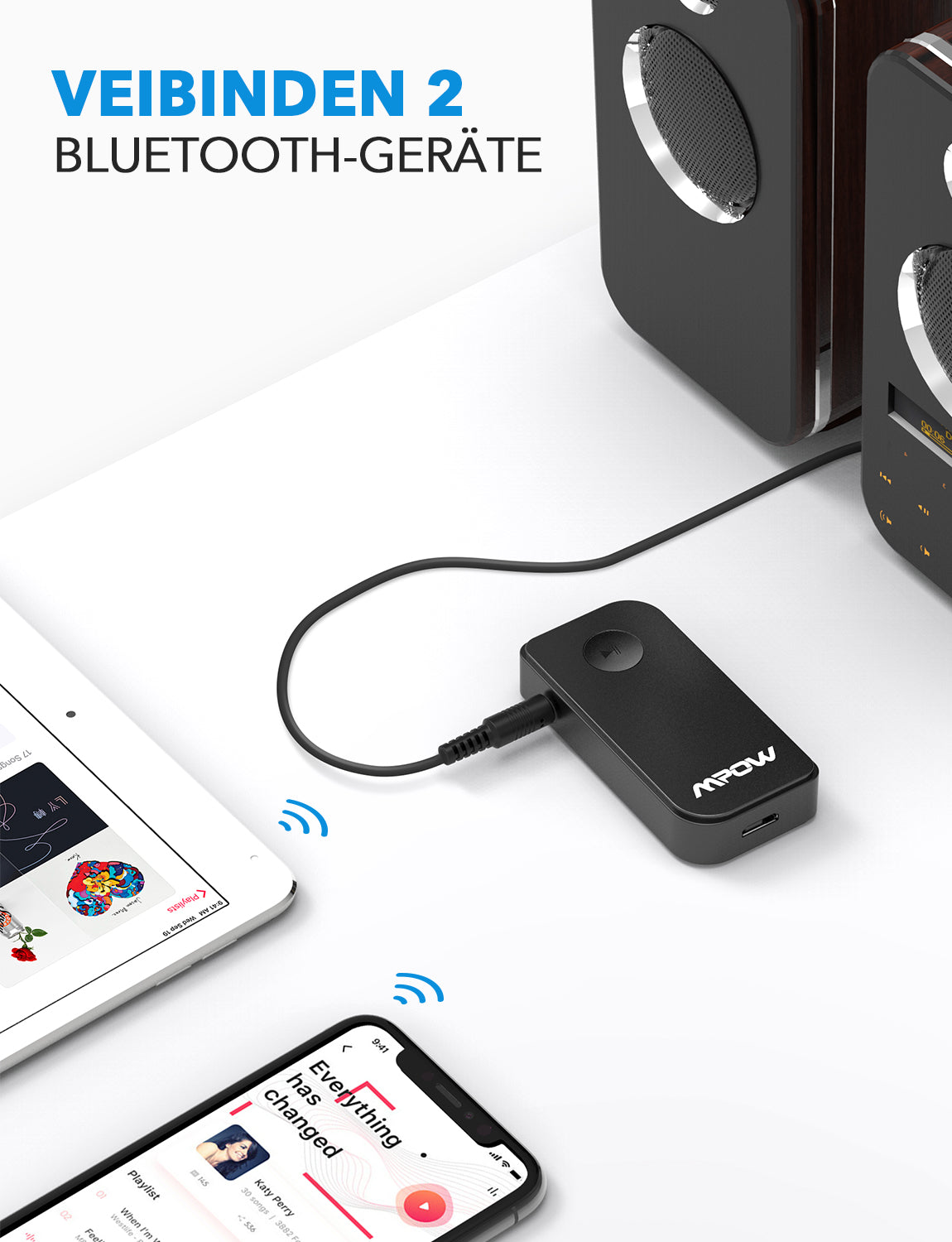 Mpow Bluetooth 5.0 Receiver, Wireless Aux Bluetooth Adapter