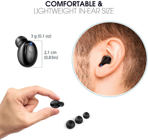 [wholesale: $6.7-$17.99/piece]  MPOW  099 EM16 Wireless Mini Earbud with 2 Chargers  8.0 Noise-Canceling Mic